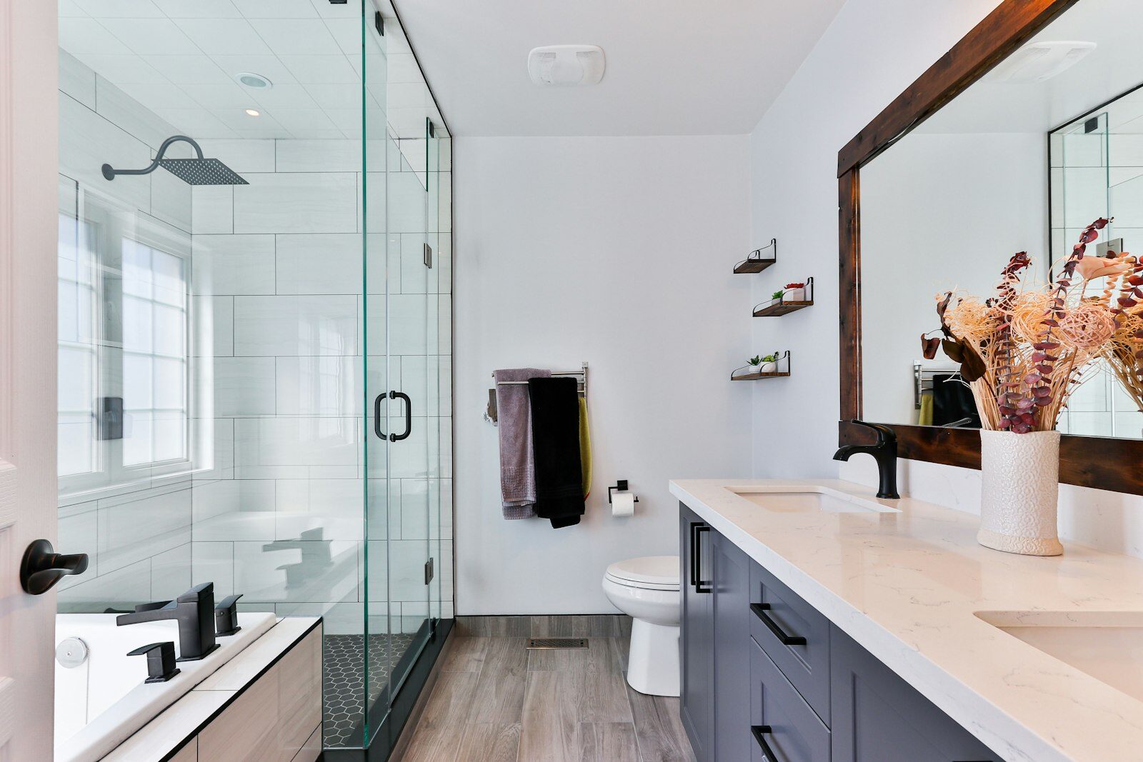 Bathrooms & plumbing — Design-and-fit bathrooms and wet rooms, plus the everyday fixes — taps, toilets, stopcocks and leaking pipework done properly.